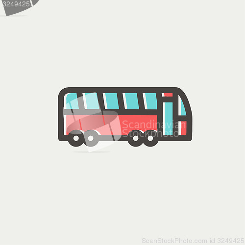 Image of Tourist bus thin line icon