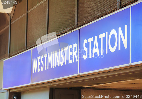 Image of London Westminster underground station sign
