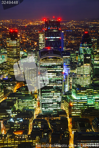 Image of Aerial overview of the City of London financial ddistrict