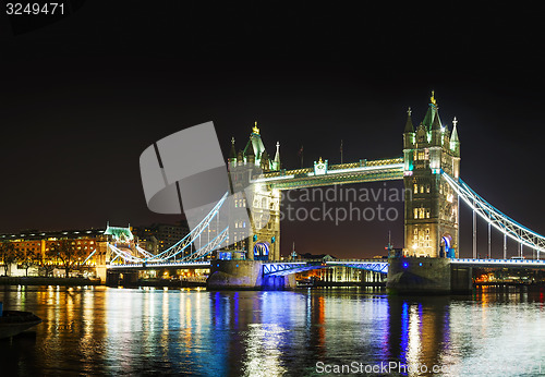Image of Tower bridge panoramic overview in London, Great Britain