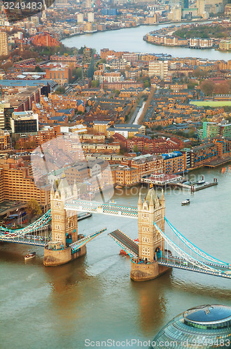 Image of Aerial overview of London city