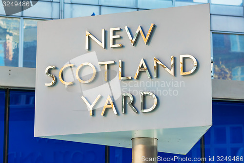 Image of Famous New Scotland Yard sign in London, U