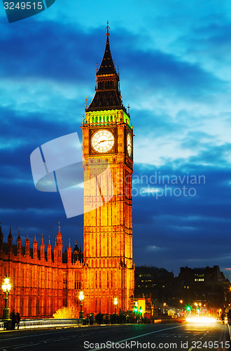 Image of The Elizabeth Tower as seen from the Westminster bridge