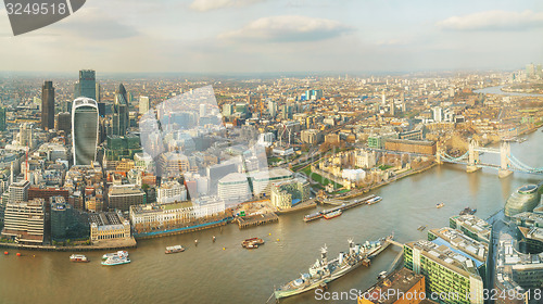 Image of Aerial overview of London city