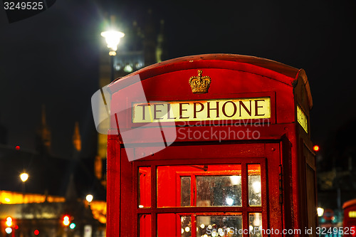 Image of Famous red telephone booth in London