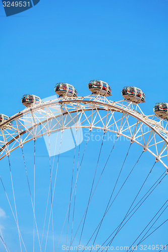Image of The London Eye Ferris wheel close up in London, UK