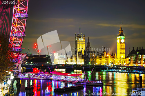 Image of Overview of London with the Elizabeth Tower