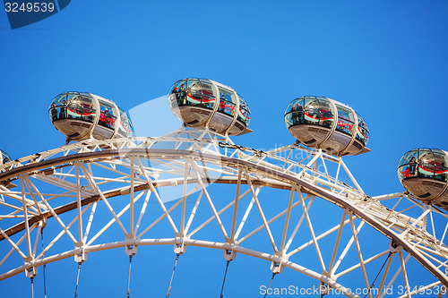 Image of The London Eye Ferris wheel close up in London, UK