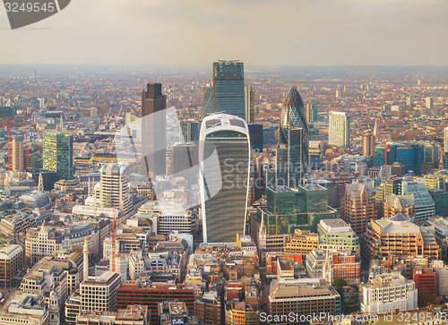 Image of Aerial overview of London city