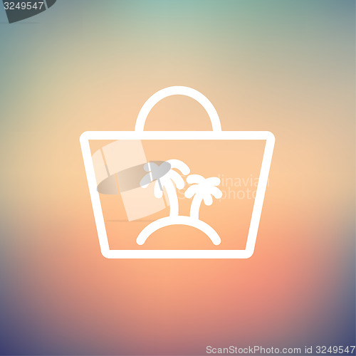 Image of Summer bag thin line icon