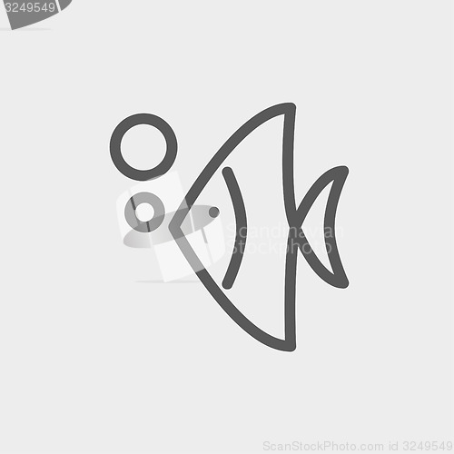 Image of Tropical fish thin line icon