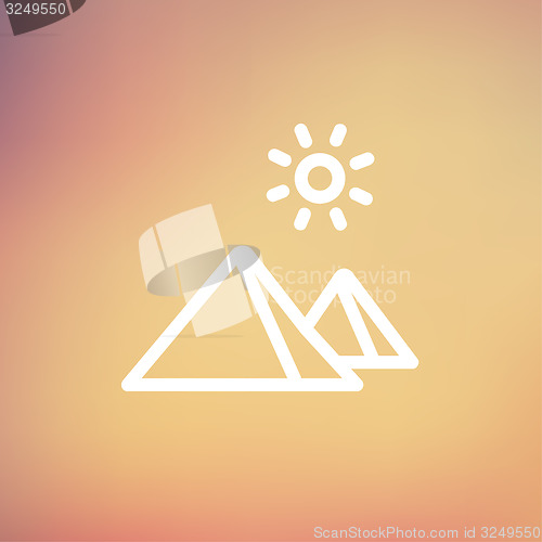 Image of The Pyramids of Giza thin line icon