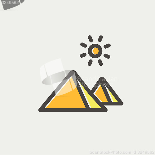Image of The Pyramids of Giza thin line icon