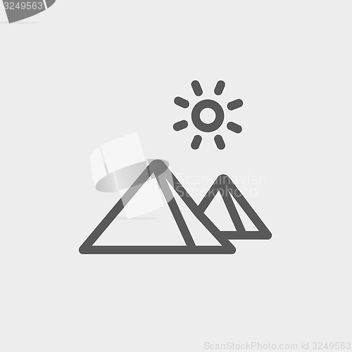 Image of The Pyramids of Giza thin line icon