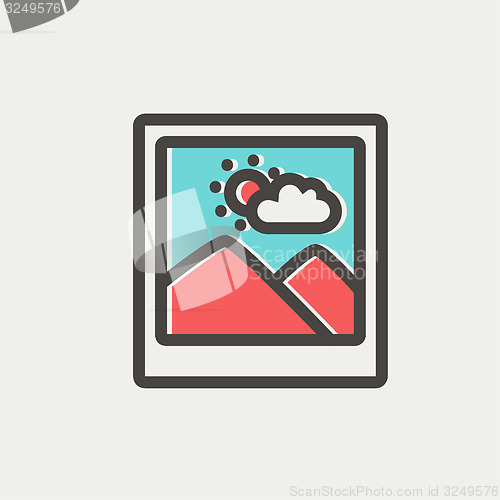 Image of Picture with frame thin line icon
