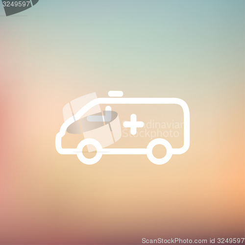 Image of Ambulance car thin line icon