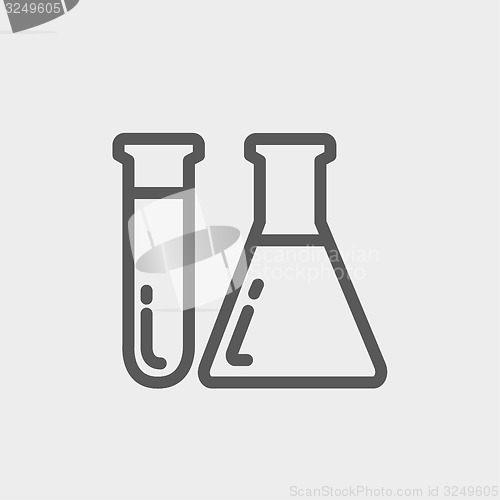 Image of Test tube and beaker thin line icon