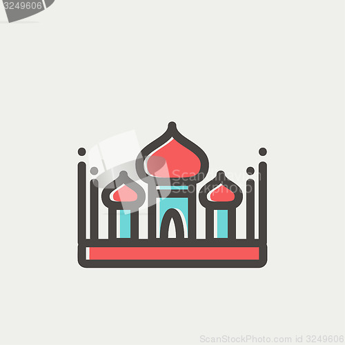 Image of Saint basil cathedral thin line icon