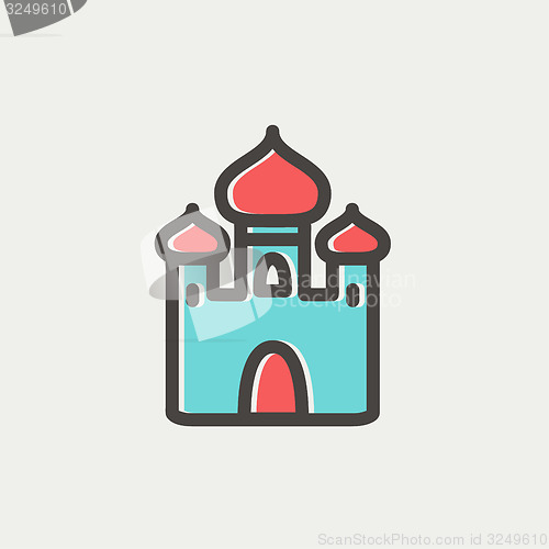 Image of Saint basil cathedral thin line icon