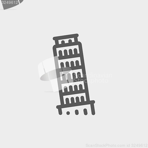 Image of The Leaning Tower Pisa thin line icon