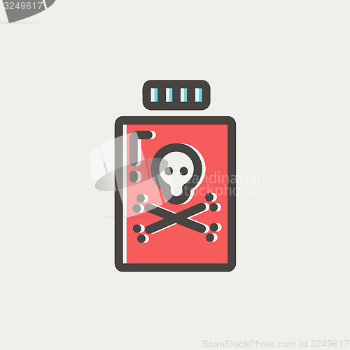 Image of Bottle of poison thin line icon