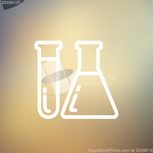 Image of Test tube and beaker thin line icon