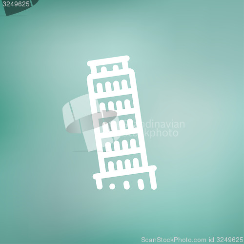 Image of The Leaning Tower Pisa thin line icon