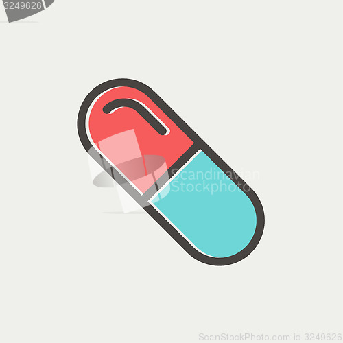 Image of Capsule pill thin line icon