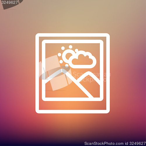 Image of Picture with frame thin line icon
