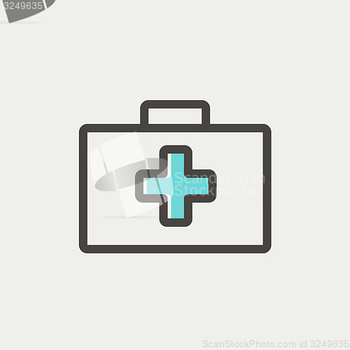 Image of First aid kit thin line icon