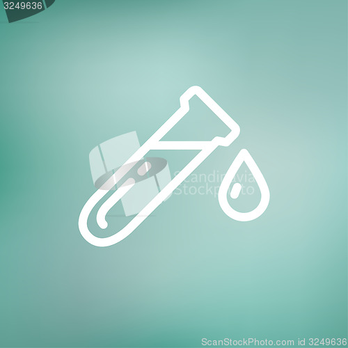 Image of Test tube with water drop thin line icon