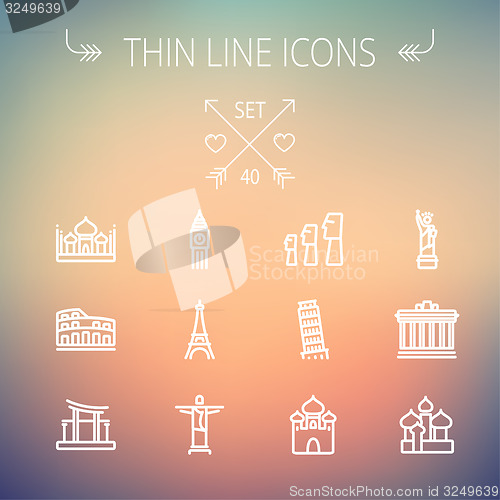 Image of Travel thin line icon set