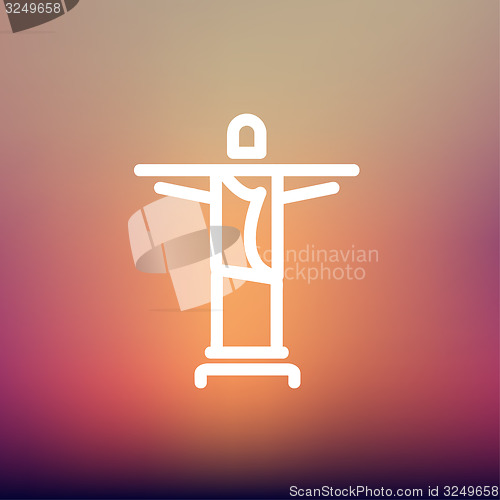 Image of Christ the Redeemer thin line icon