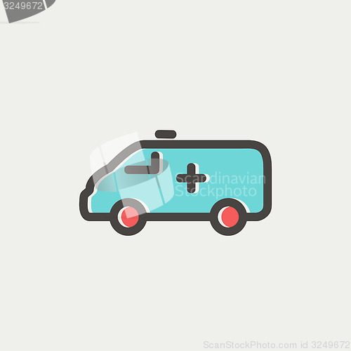 Image of Ambulance car thin line icon