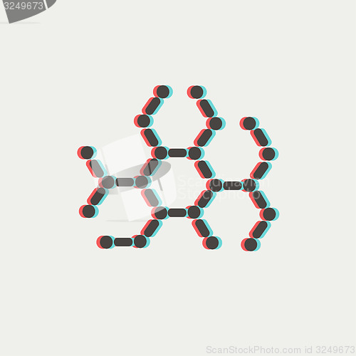 Image of DNA molecule thin line icon