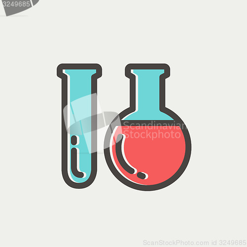 Image of Test tube thin line icon
