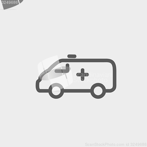 Image of Ambulance car thin line icon