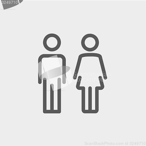 Image of Male and female thin line icon