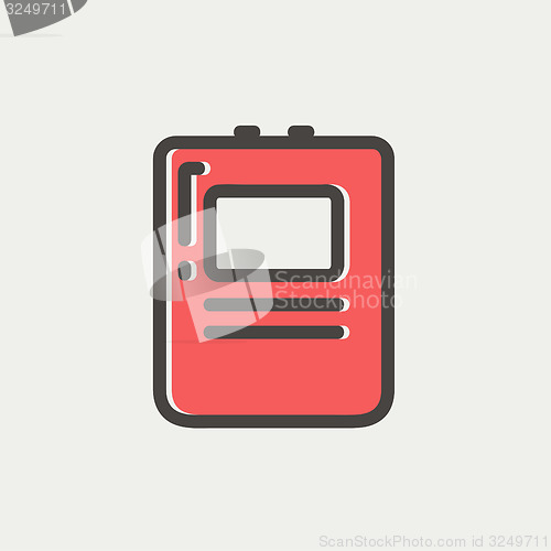 Image of Heart Defibrillator thin line icon