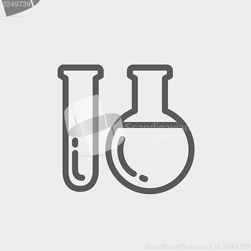 Image of Test tube thin line icon
