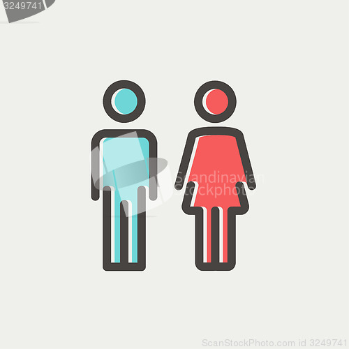 Image of Male and female thin line icon