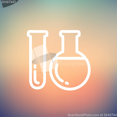 Image of Test tube thin line icon