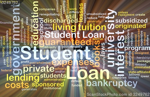 Image of Student loan background concept glowing