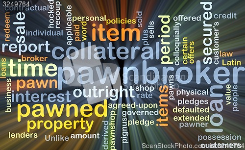 Image of Pawnbroker background concept glowing