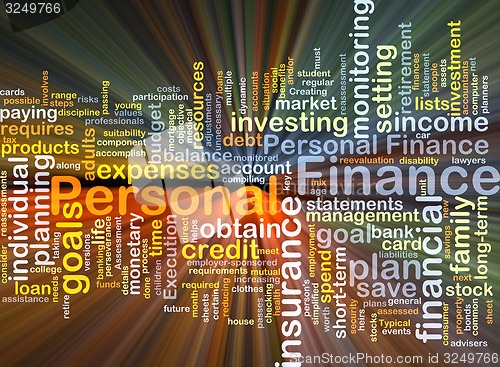 Image of Personal finance background concept glowing