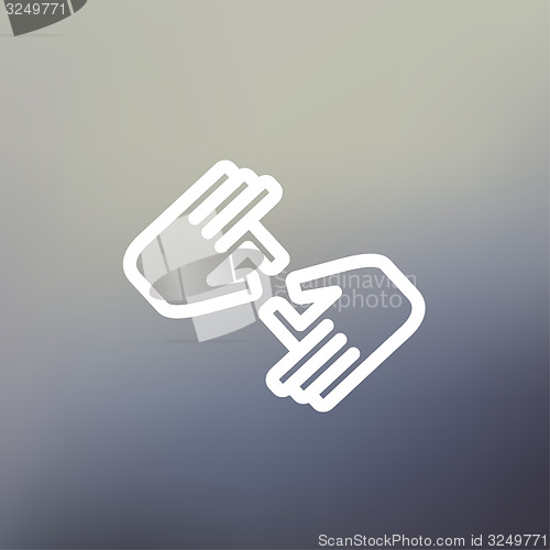 Image of Two hands thin line icon
