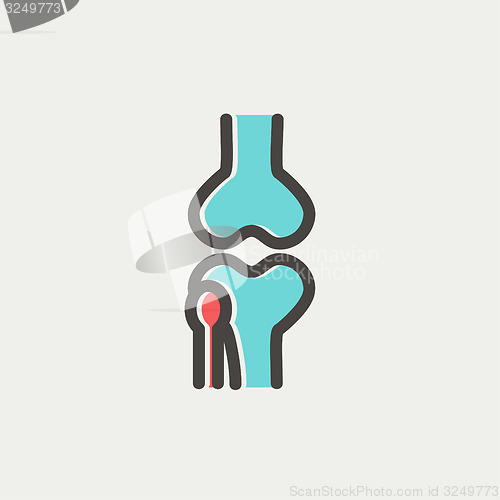 Image of Knee joint thin line icon