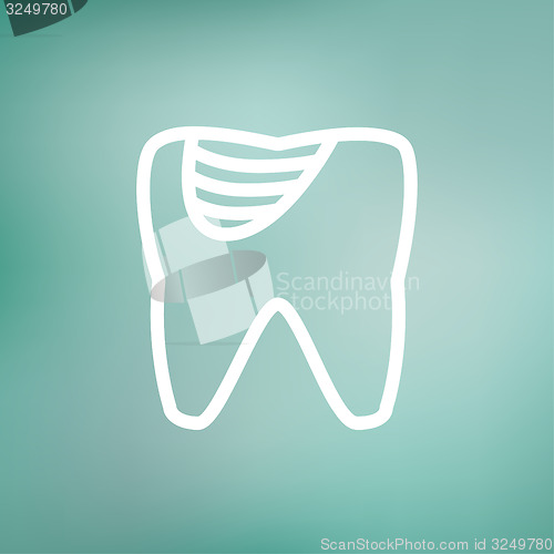 Image of Tooth decay thin line icon