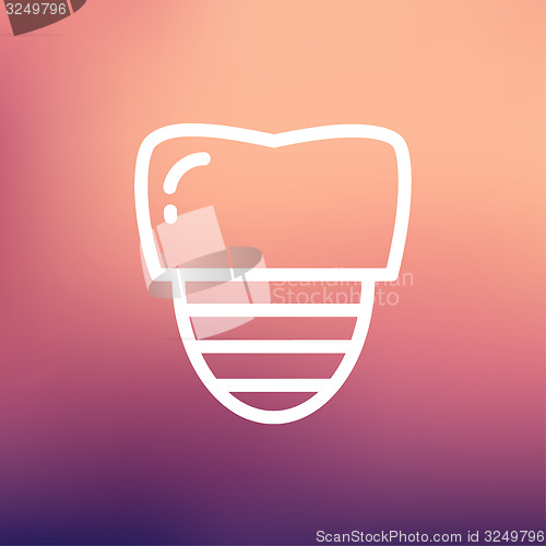 Image of Tooth implant thin line icon