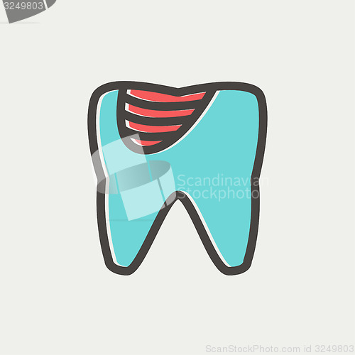 Image of Tooth decay thin line icon